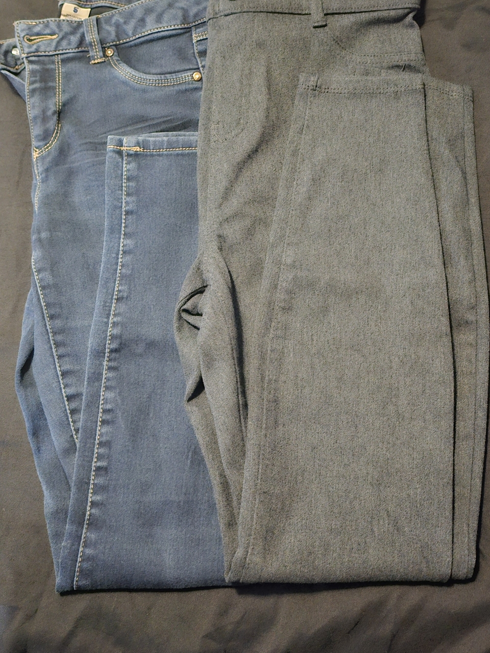 Blue Spice Jegging and Gray Jeggings Duo